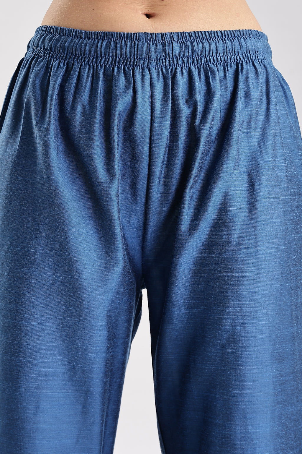 Cotton Silk Collared Printed Set