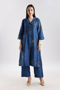 Cotton Silk Collared Printed Set