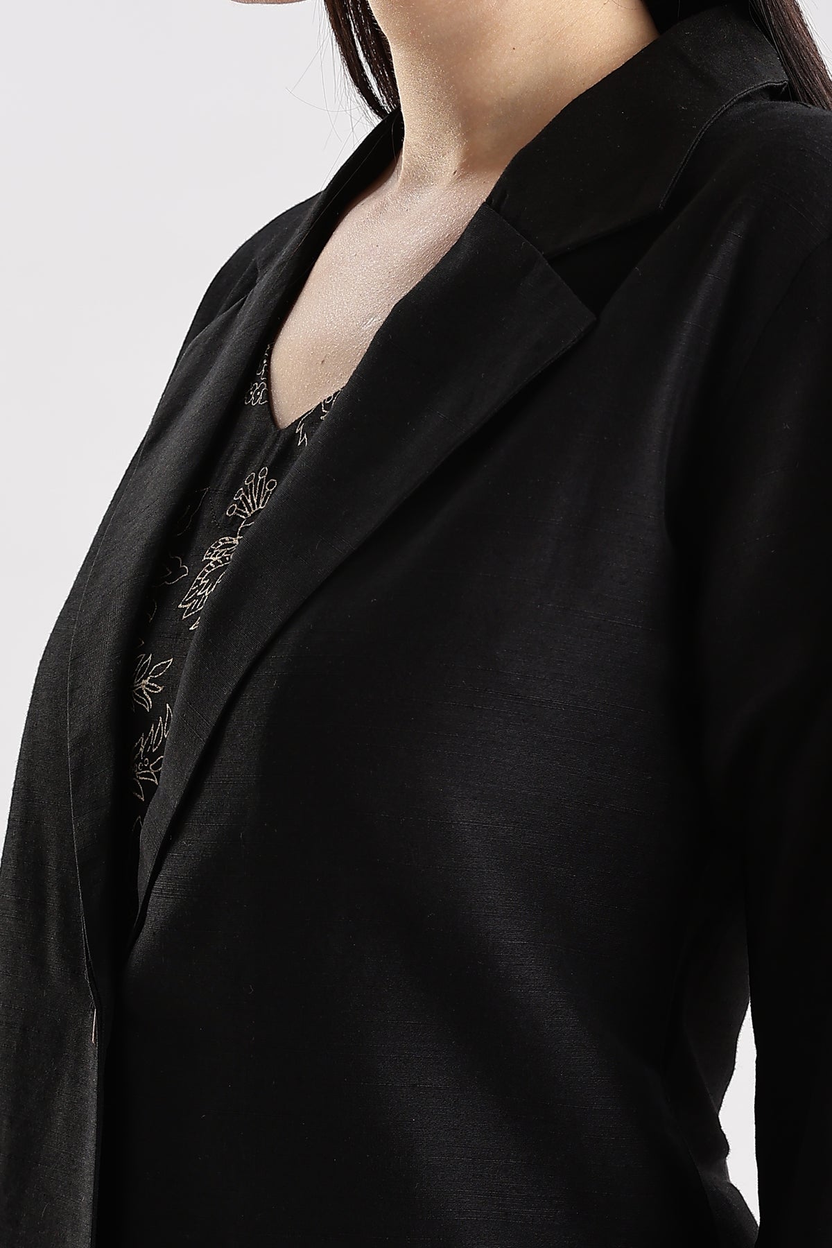 Cotton Silk Blazer Set - 3 piece