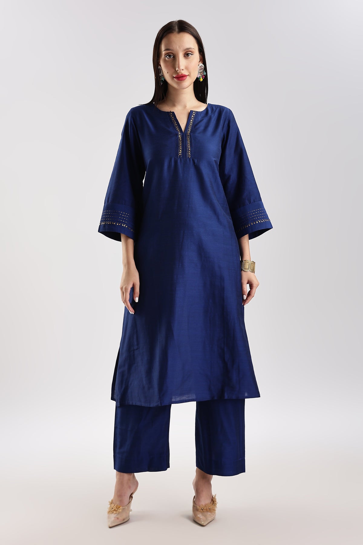 Cotton Silk Embroidered Set